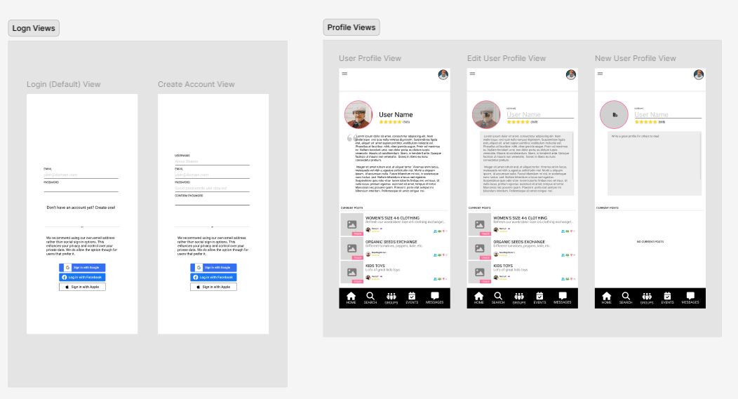Barter Share Trade login interface design