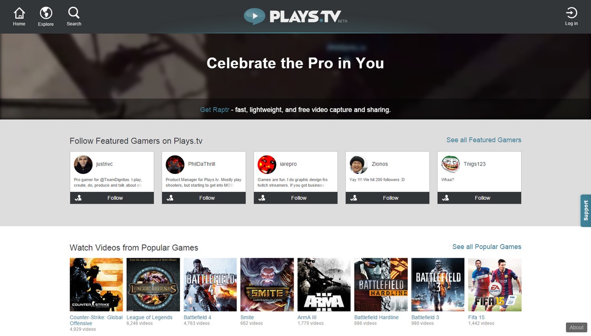 Plays.tv Main Page